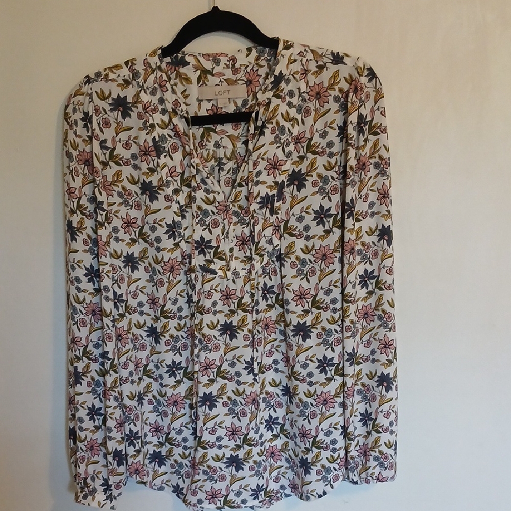 LOFT Floral Women's Top - Muliticolor Size Small